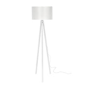 (2c) Tripod floor lamp in wood and white fabric RODI 36x h136 cm