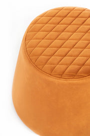 Orange metal velvet pouf cm 46.5 x 46.5 x h 33