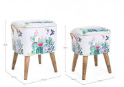 Set of two Forestis stools with container bizzotto