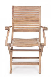 Natural style wooden chair with armrests