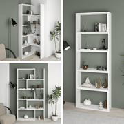 Wish extendable white corner bookcase 200h