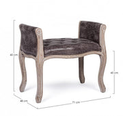 Dark single bench in design-style leather-effect fabric