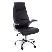 Directional office armchair in Camberra black eco-leather with armrests