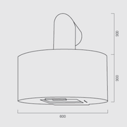 CURVE extractor hood in silver stainless steel Ø60 cm