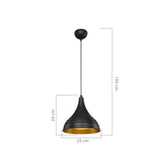 Leda ASZ1338 pendant lamp in black metal
