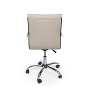 Dove gray office armchair with armrests in eco-leather