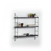 Wall bookcase 3 shelves Neelix black cm 60 x 15 x 68 h