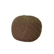 Round cream fabric pouf