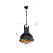 Tonya ASZ1187 black industrial style pendant lamp