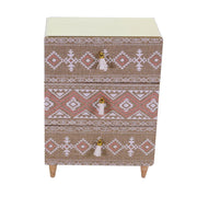 Morfeo fabric wood holder 3 drawers cm24x13h34