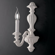 Shabby white wood wall light one light 25x h40 cm