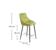Set of 2 Fabric Stools 46cm x 49cm x 97cm