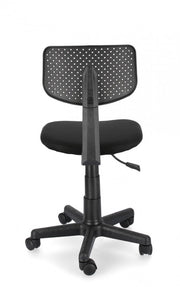 Black office chair with adjustable height wheels
