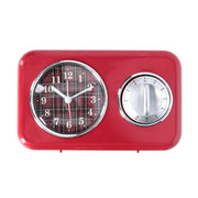 Plastic clock with red timer cm17x5x10,5