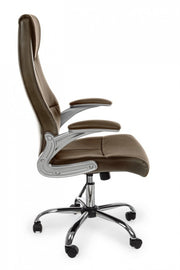 Camberra brown eco-leather office armchair with armrests