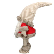 Gray red gnome fabric puppet cm35x25h90