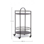 Trolley for bottles in Anthracite Gray steel