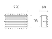 Wall lamp 10W Led 4000K white grid line