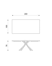 Fixed table 200 x 76 H cm - Spike