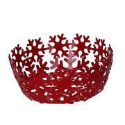 Round red snowflake metal basketcm ø20h7