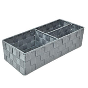Gray polyester drawer 3 compartments cm37x17h10