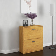 Shoe cabinet 853902 2 flap doors double depth oak