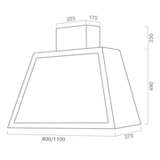 GARAGE LISCIO extractor hood in silver stainless steel 110 cm