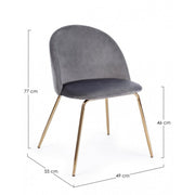 Gray velvet chair with gold legs
