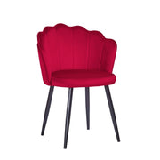 Red Velvet Omni Chair with Black Metal Legs 64 x 58 x 80 cm