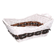 Rectangular white wicker basket cm51x38h19
