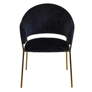 Rotterdam black velvet armchair h82 cm