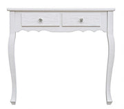 2-drawer console cabinet in Blanc white wood 80 x 40 x 75 cm