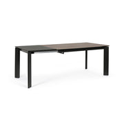 Gray and black extendable table