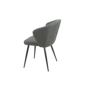 Dark Grey Krid Upholstered Chair with Black Metal Legs 44x41x82 cm