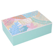 Rectangular multicolor wooden box 6 compartments cm24x16h7