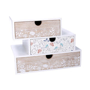 Wooden storage box 3 drawers cm25x15h19