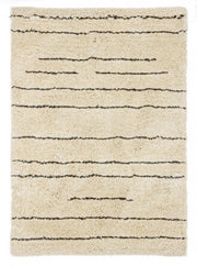 Ivory Lines carpet 140x200 in cotton