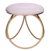 Round gray velvet metal puff cm44x42h43