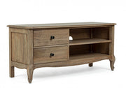 Classic style wooden TV stand with 2 drawers