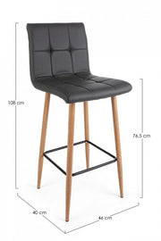 Bar Bruce dark gray eco-leather stool