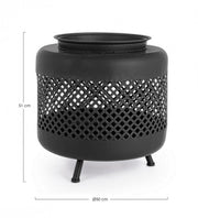 Efesto black metal garden furniture brazier