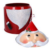 Santa claus red round metal box cm ø43h29
