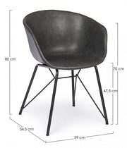 Warhol vintage anthracite eco-leather chair