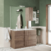 Salemi120 bathroom cabinet with double tub in mercure oak