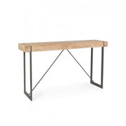 Steel bar table with fir iegno top GARRETT 200x50x h110 cm