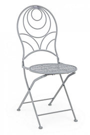 MARLENE folding chair in gray painted steel
