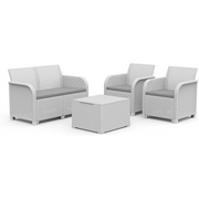 Keter Set 2 Armchairs + Sofa + Storage table ROSALIE LOUNGE white