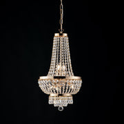 Imperial chandelier in iron and gold brass with five lights stass 35x h70 cm