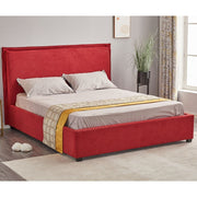 Red Fabric Double Storage Bed 170x206x118 cm