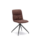 Chair in microfiber fabric with brown velvet effect 43x38xh. 86.5 cm